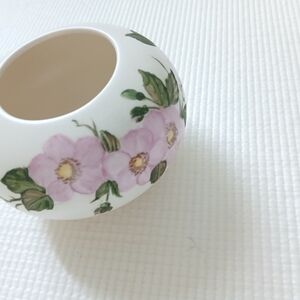 Antique Ceramic hand painted Dogwood Flowers Vanity Vase/ make up holder,mint